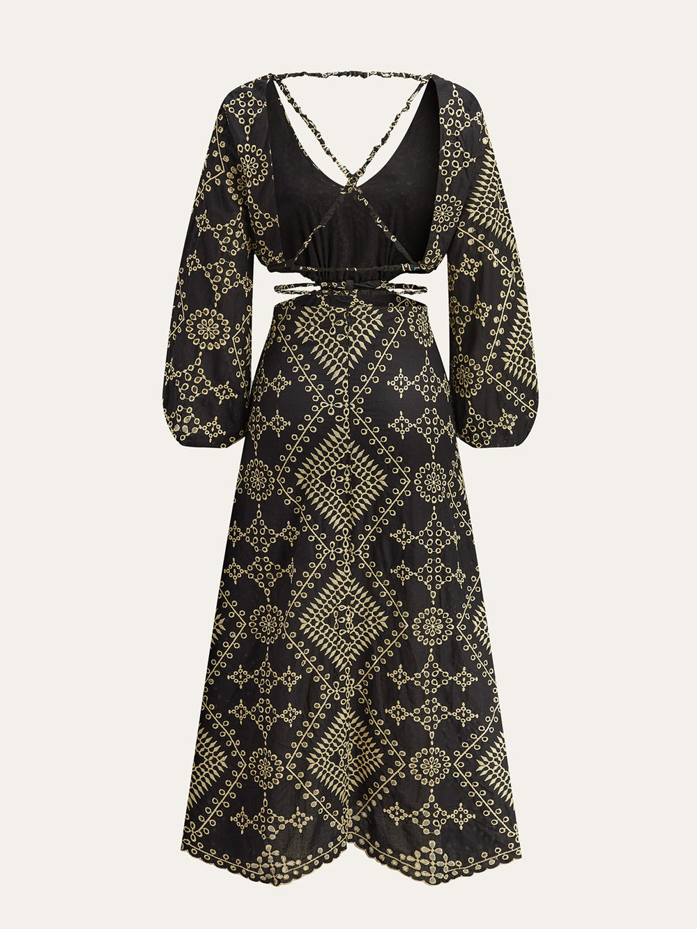 Robe Longue Coupe Devant Trouée et Brodée