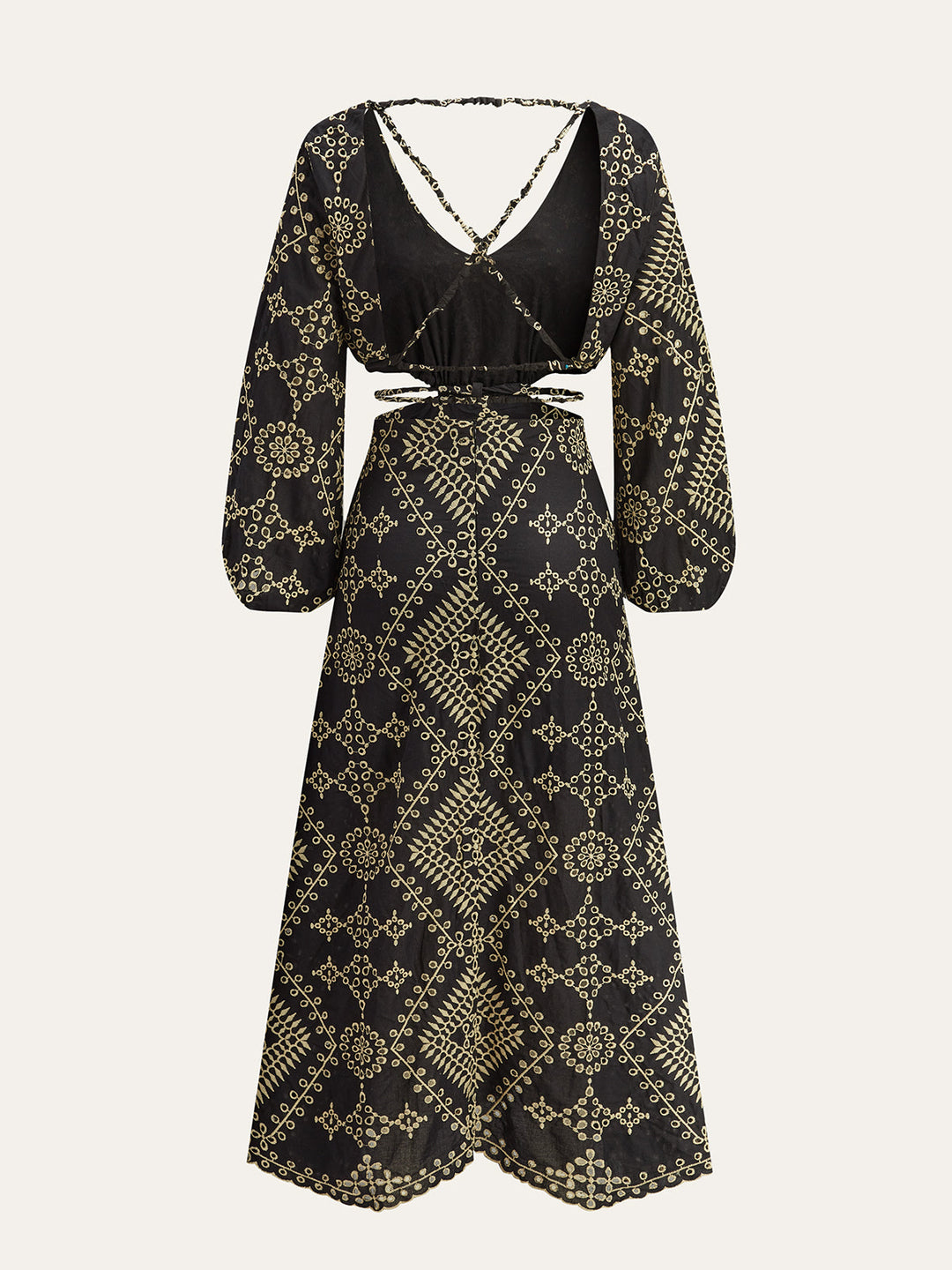 Robe Longue Coupe Devant Trouée et Brodée