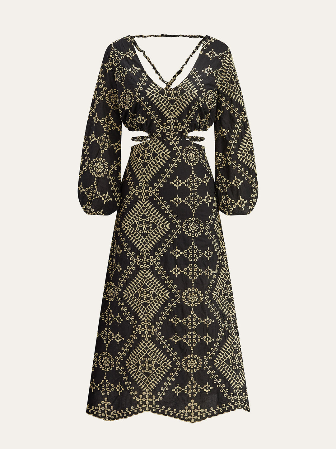 Robe Longue Coupe Devant Trouée et Brodée
