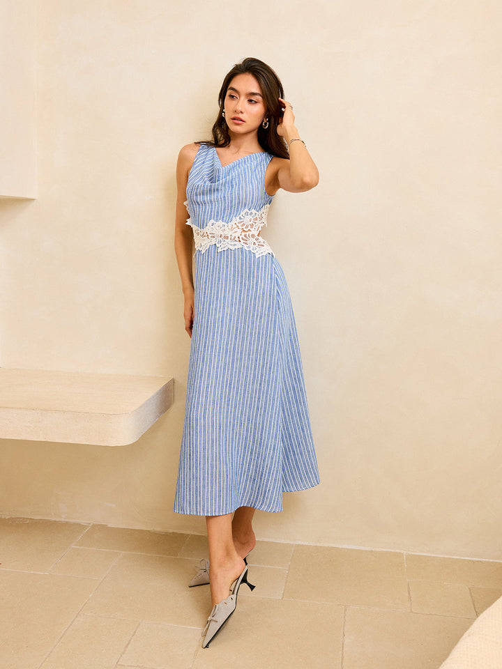 Robe Longue Dos Nu avec Détail de Dentelle