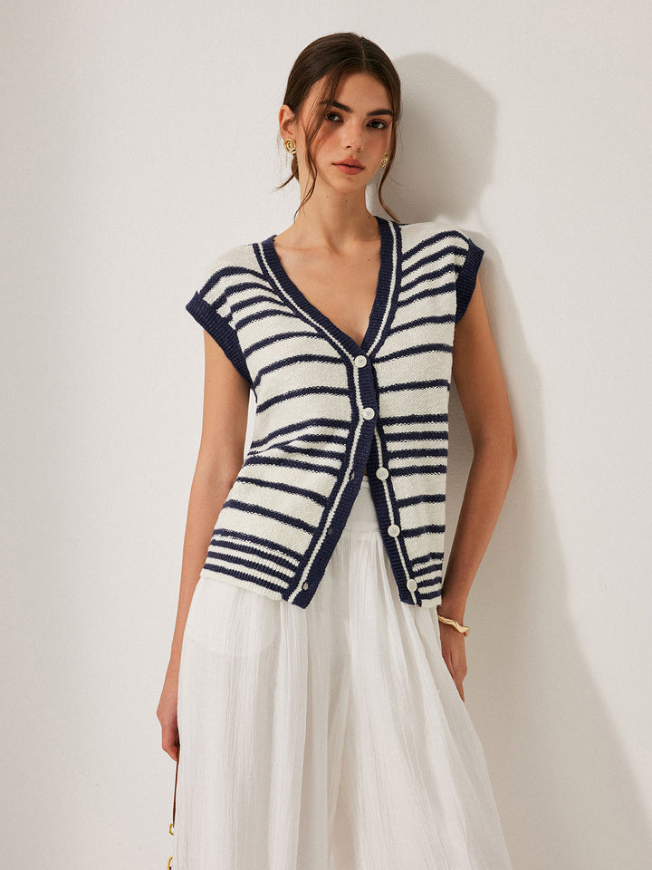 Cardigan en tricot à rayures