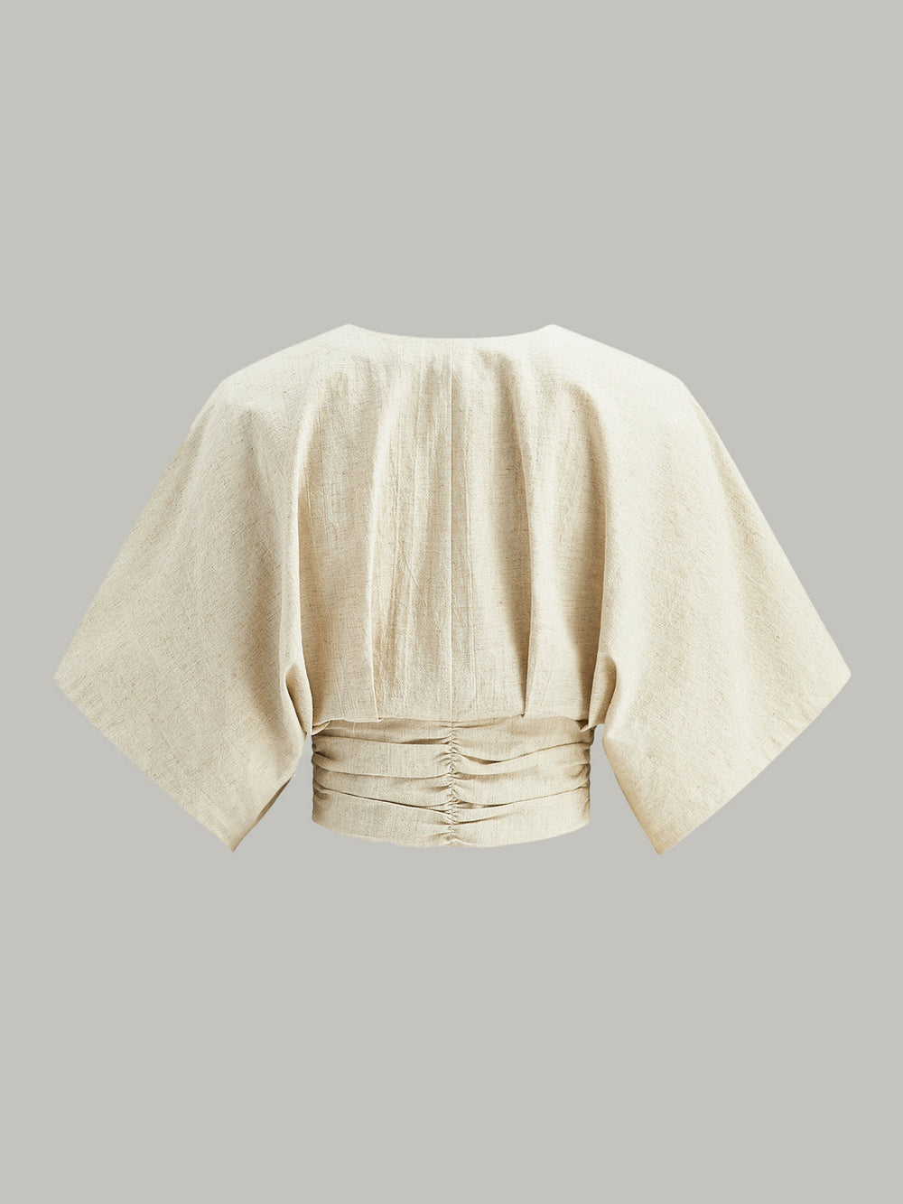 Haut Bouton Manches Kimono Coton & Lin