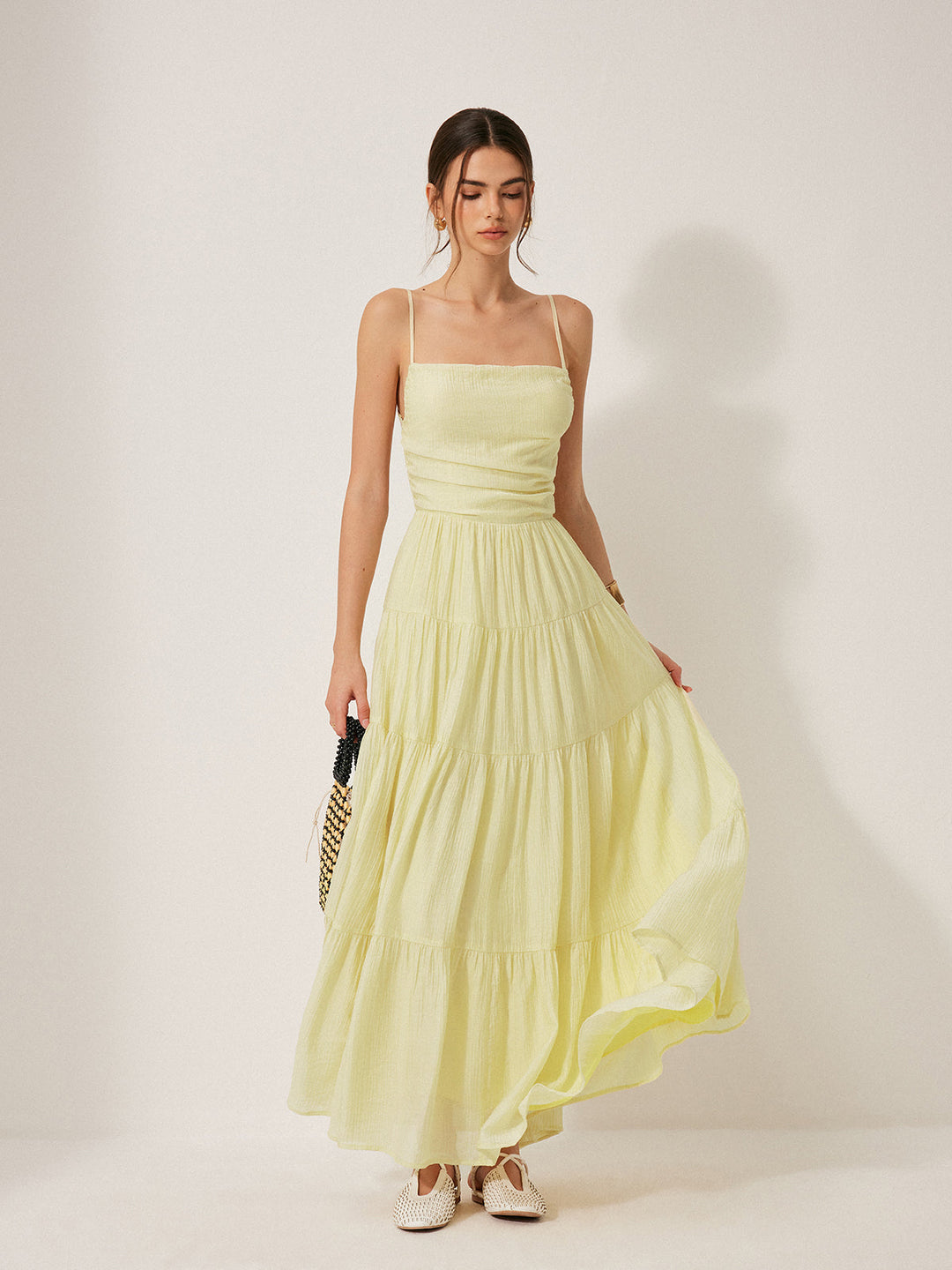 Robe Cami à Volants Sans Dos