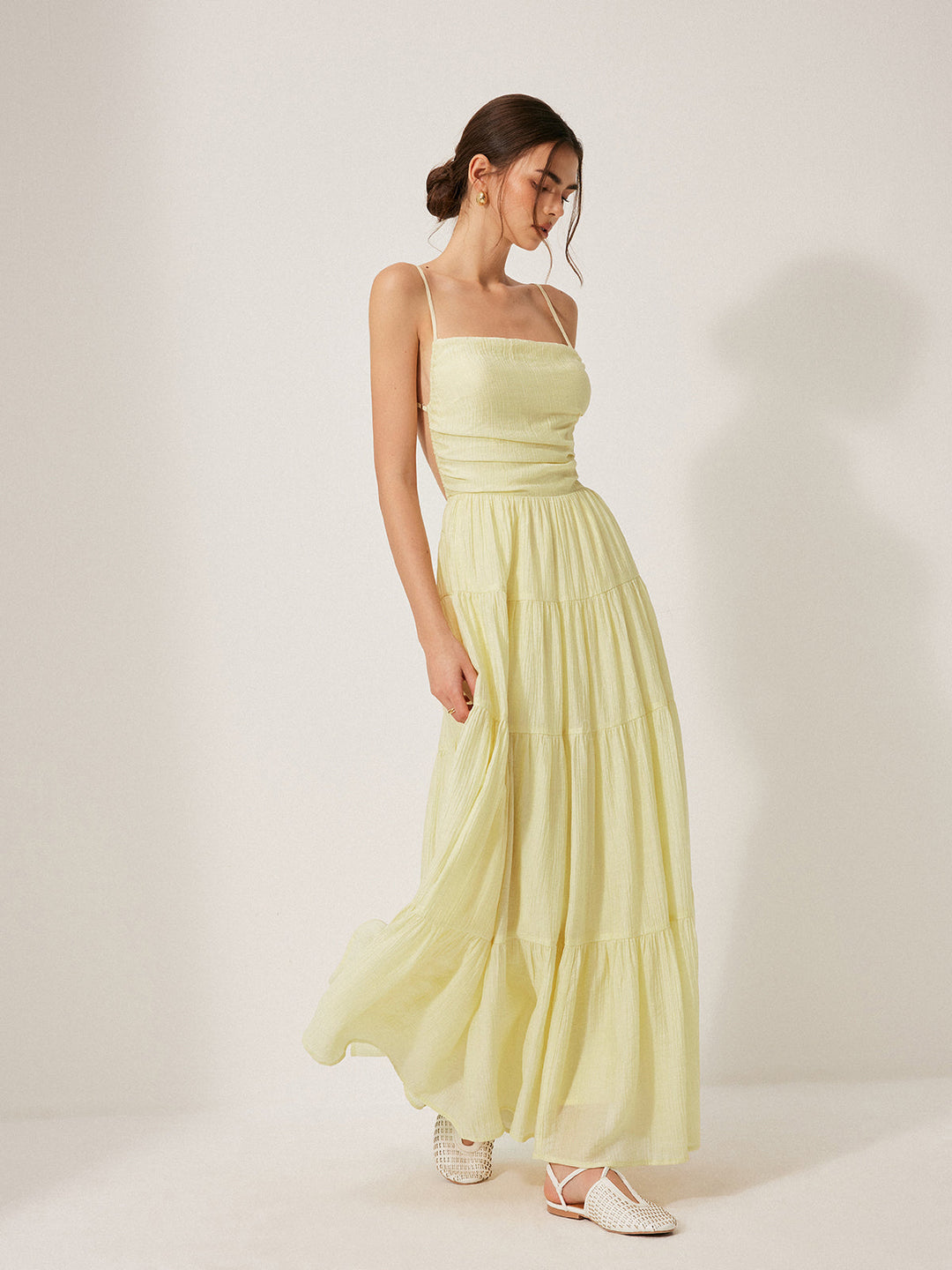Robe Cami à Volants Sans Dos