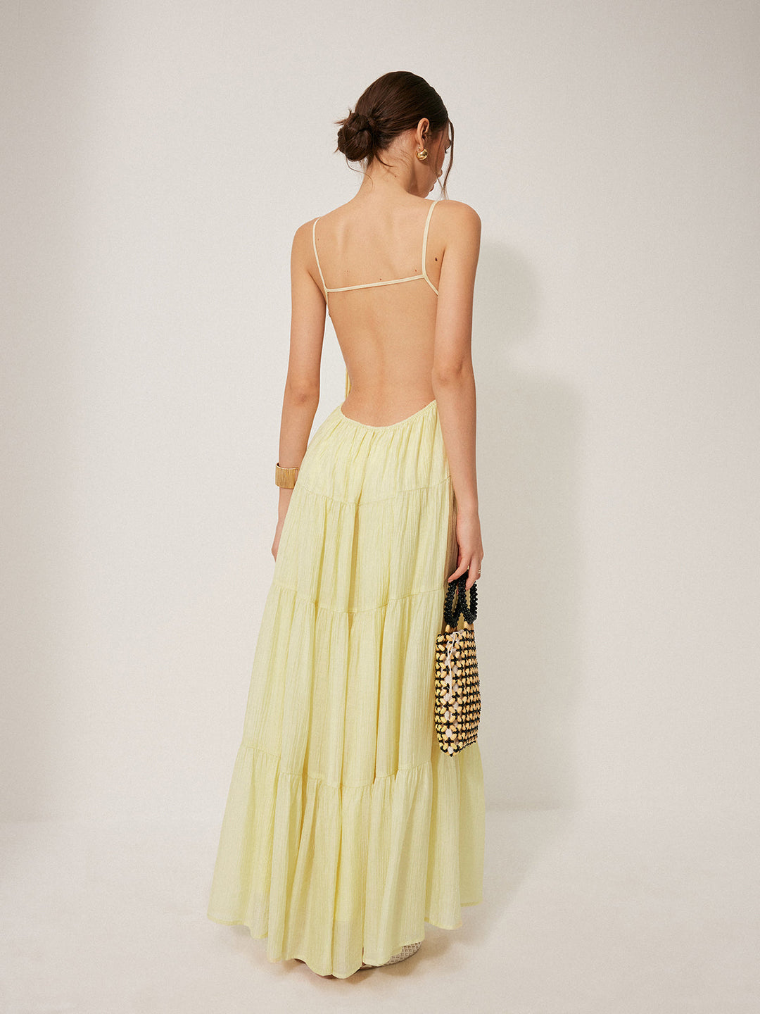 Robe Cami à Volants Sans Dos