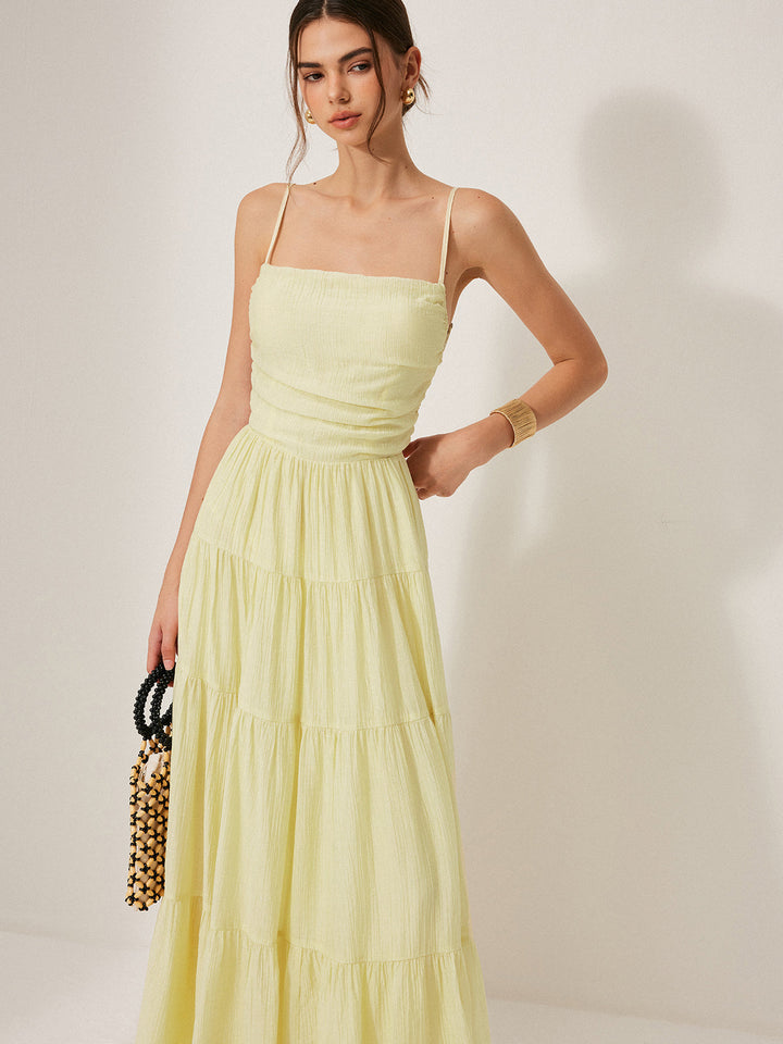 Robe Cami à Volants Sans Dos