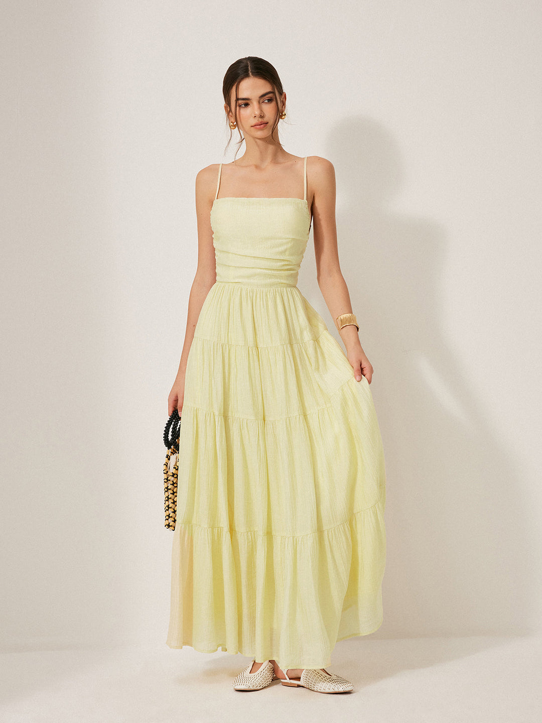 Robe Cami à Volants Sans Dos