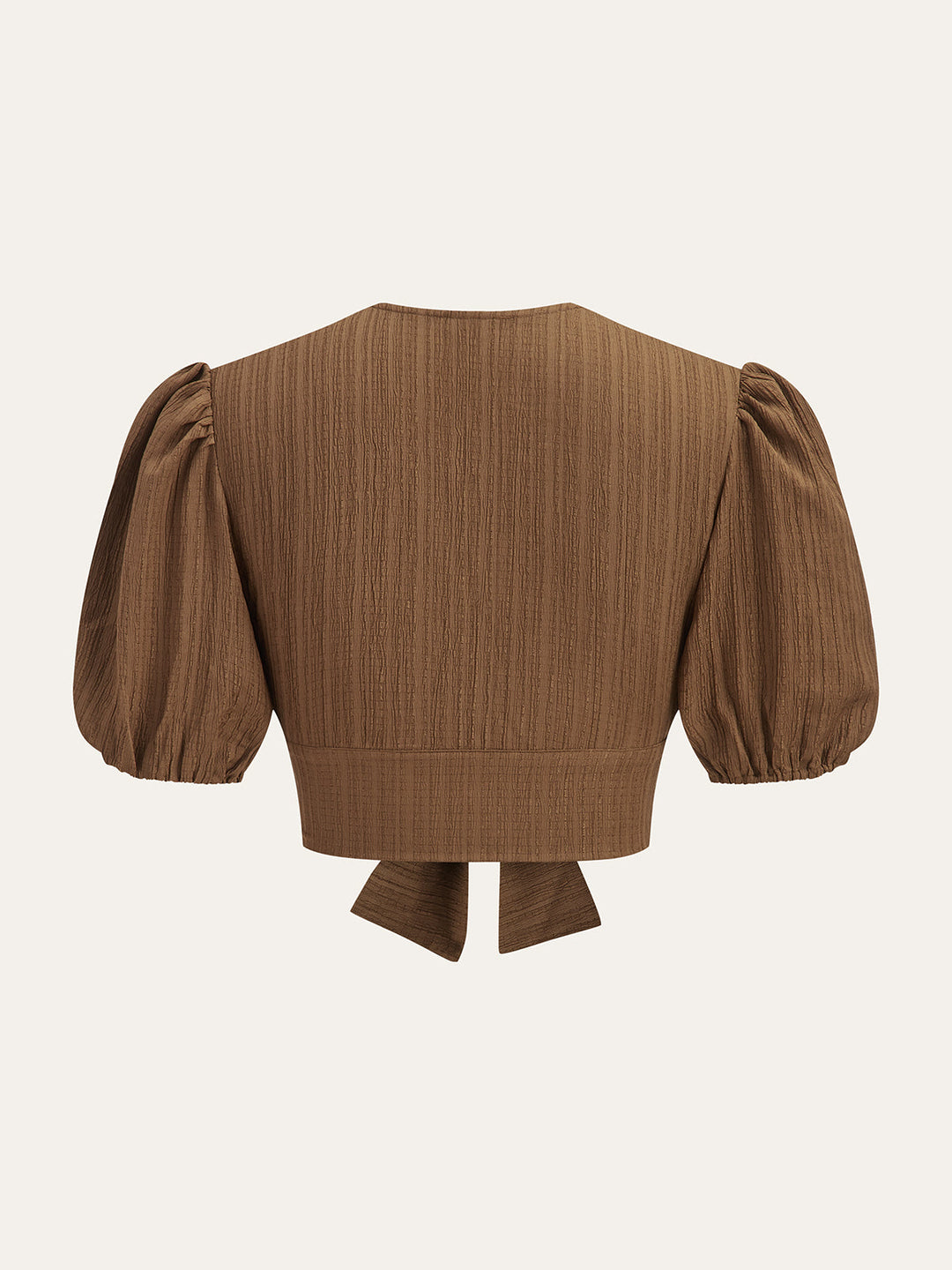 Ensemble Top Court à Manches Bouffantes et Jupe Midi Smockée