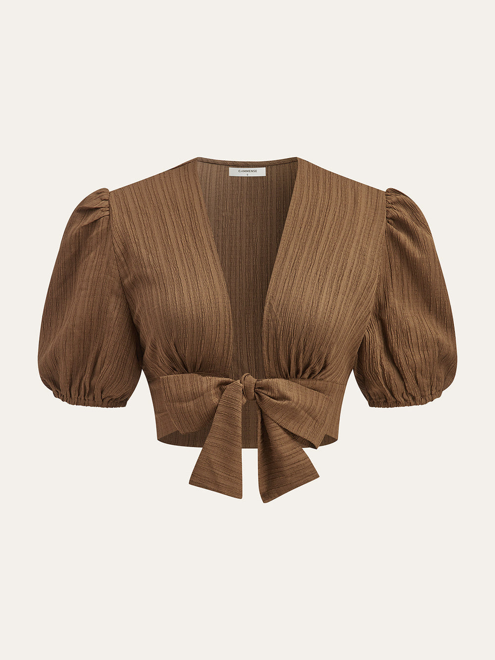 Ensemble Top Court à Manches Bouffantes et Jupe Midi Smockée