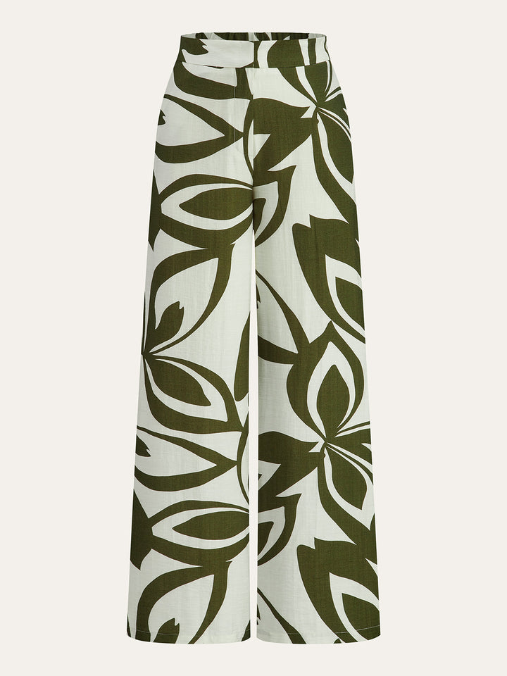 Pantalons Amples Imprimé Floral