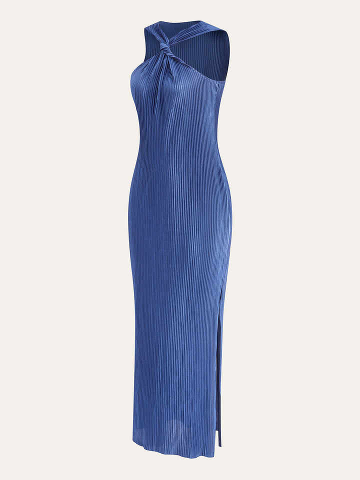 Robe Mi-longue à Volants et Décolleté Croisé