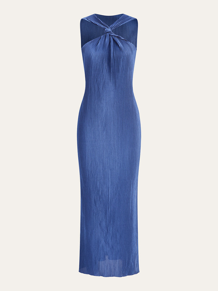 Robe Mi-longue à Volants et Décolleté Croisé