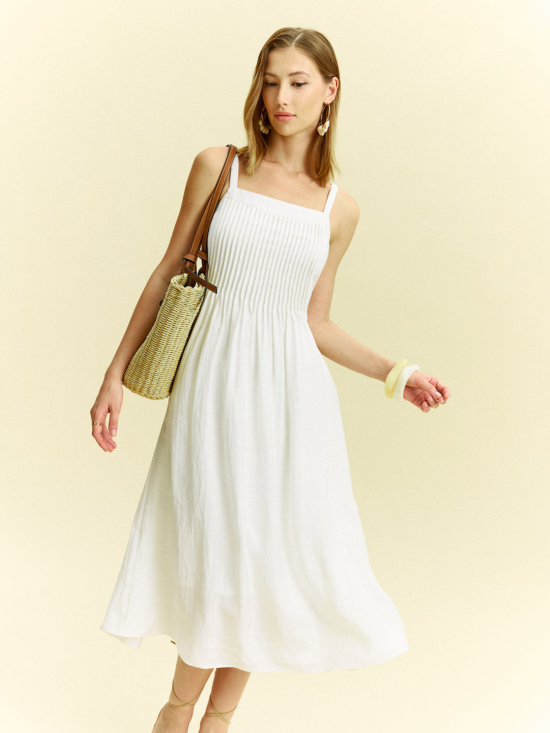 Robe Mi-longue Plissée