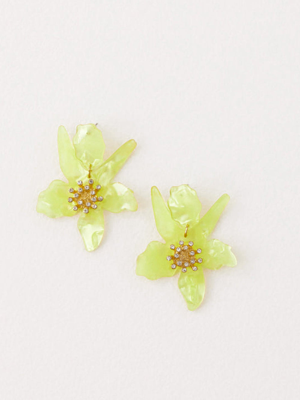 Boucles d'oreilles Fleur avec Détail Strass