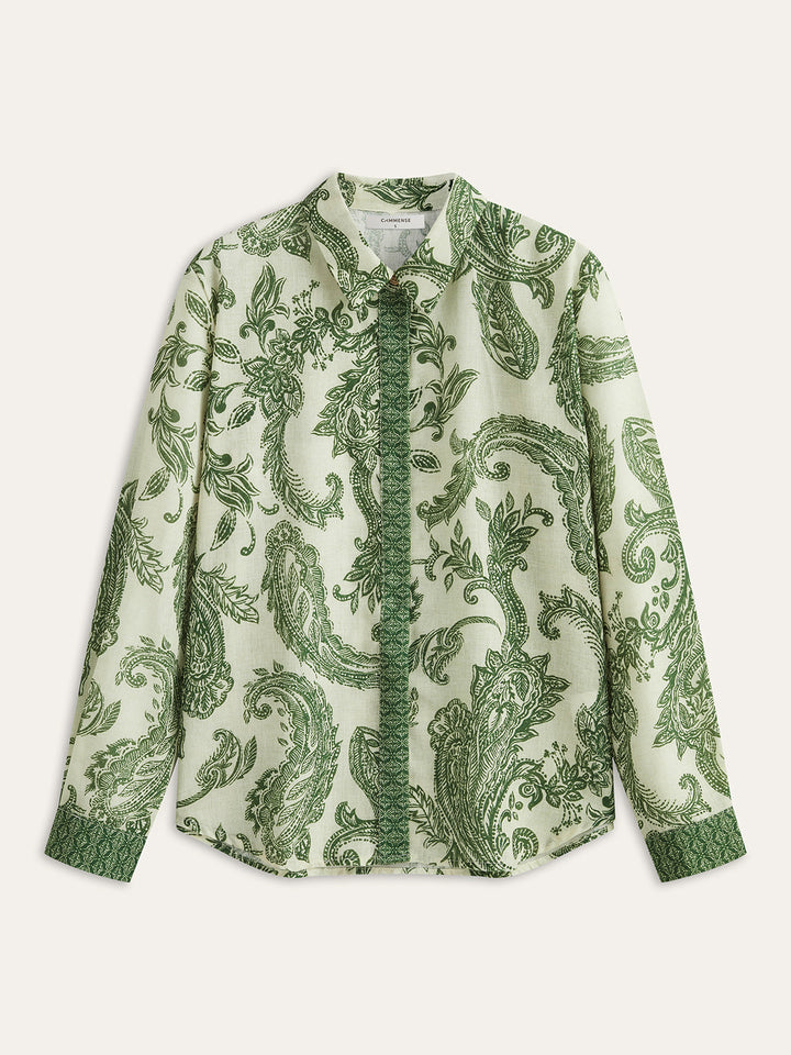 Chemise à boutonnage simple avec imprimé cachemire