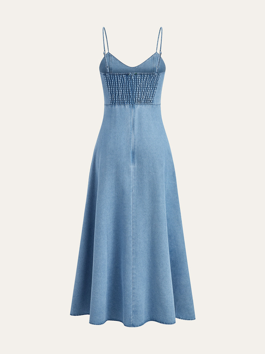 Robe Midi à Bretelles en Denim