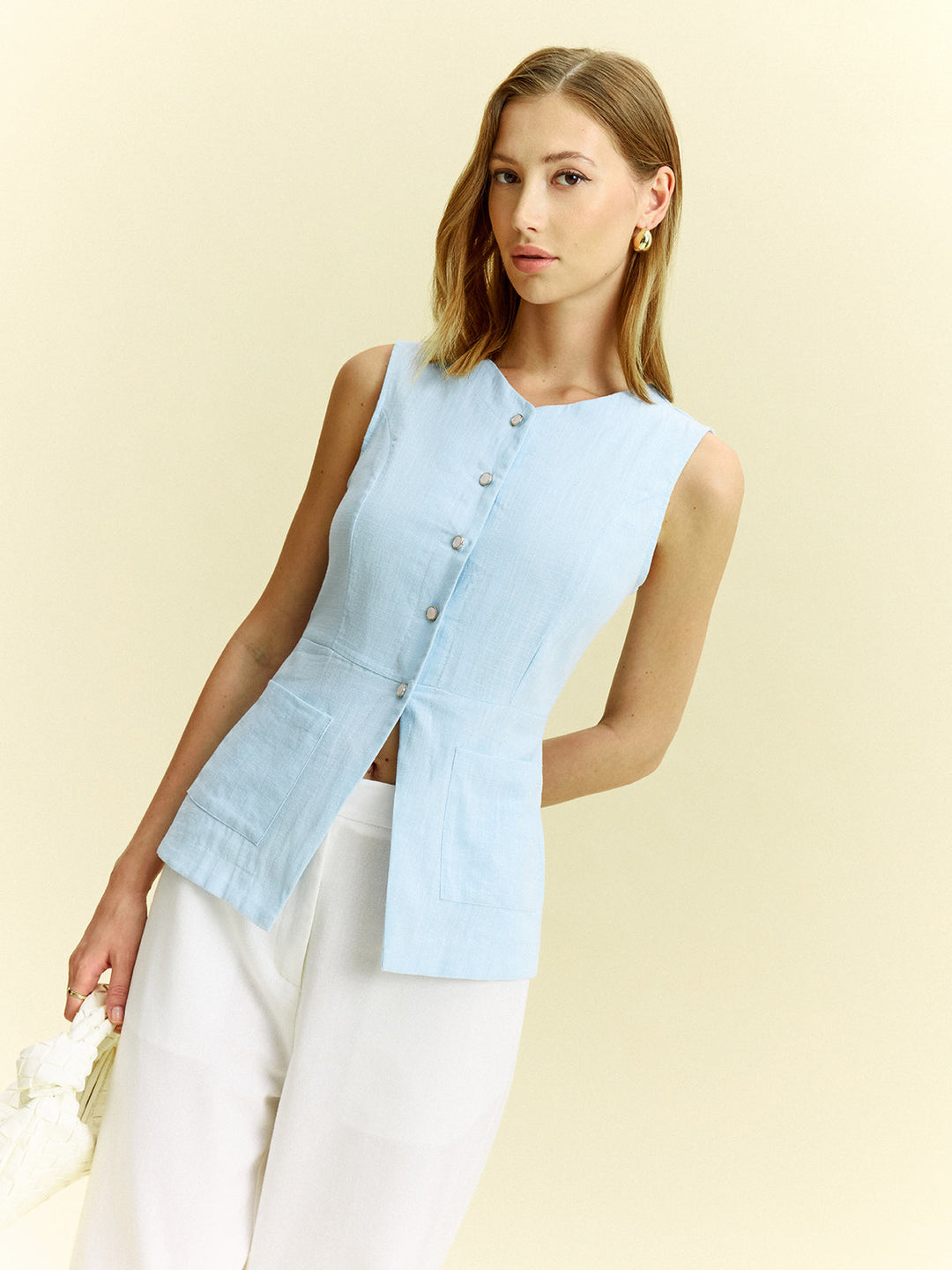Gilet Boutonné Sans Manches