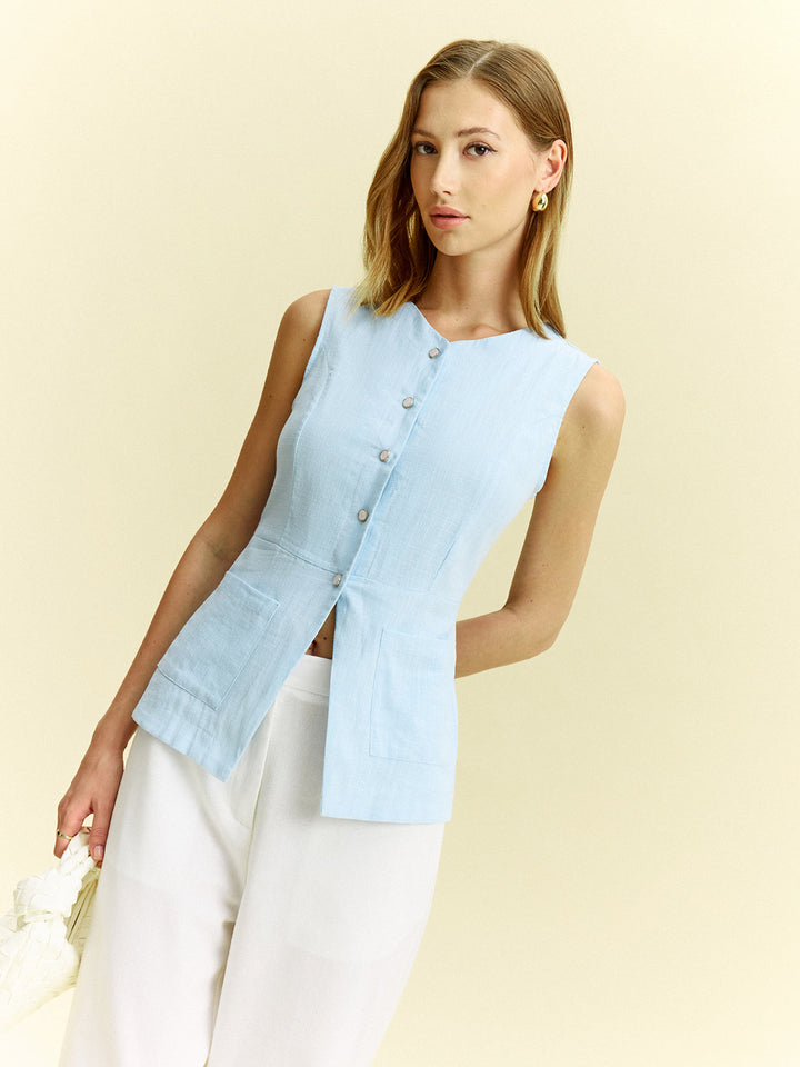 Gilet Boutonné Sans Manches
