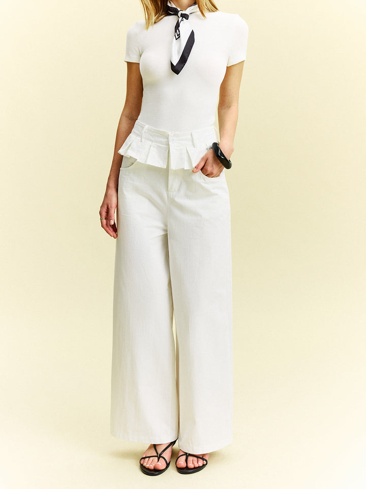 Pantalons Larges à Volants