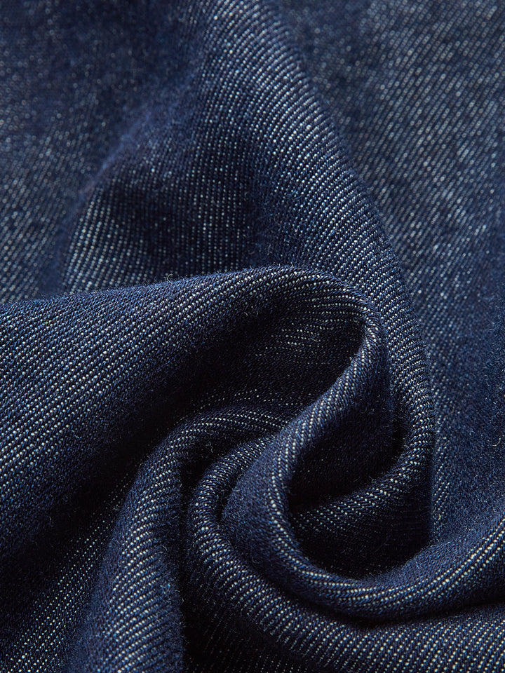 Robe Mi-Longue Ceinture Col Bardot en Jean