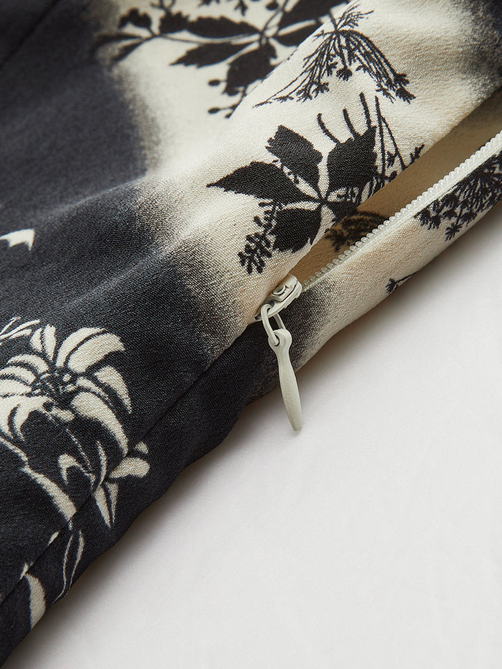 Robe Longue à Dos Croisé à Rayures Florales