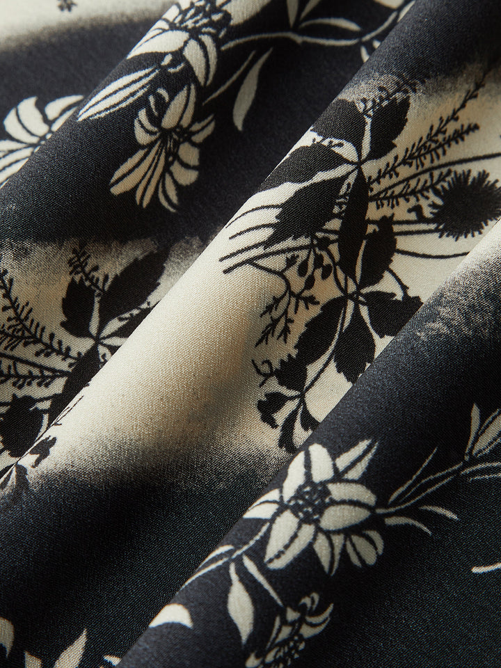 Robe Longue à Dos Croisé à Rayures Florales