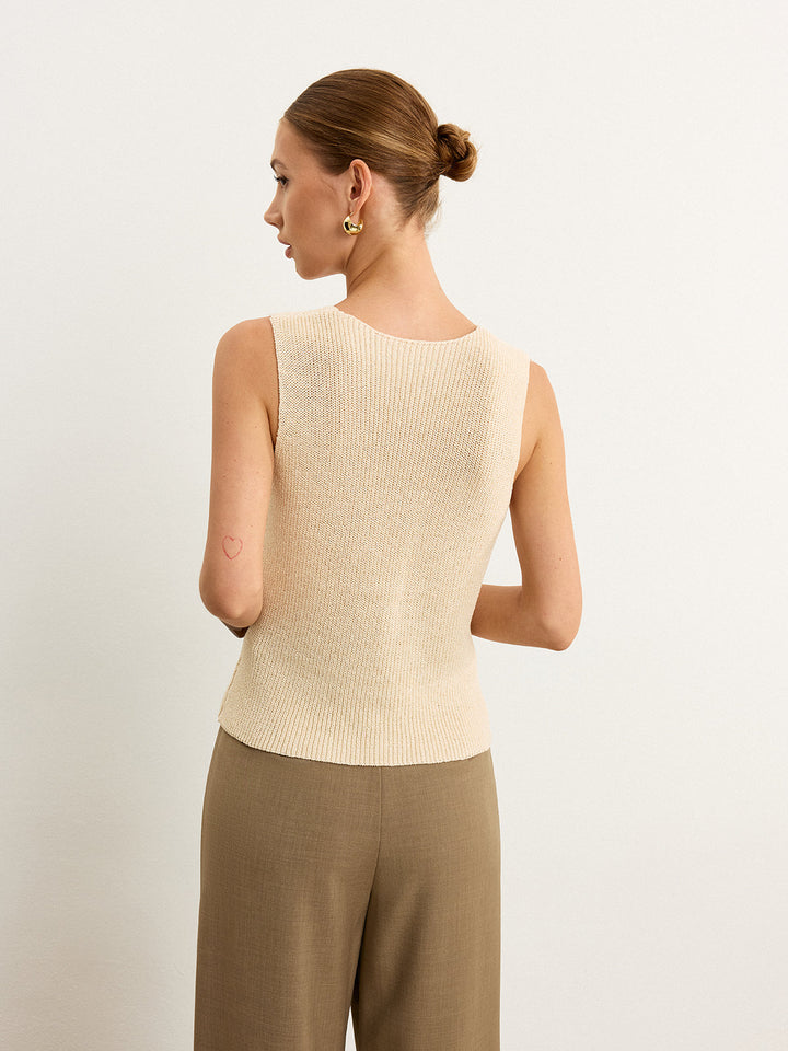 Gilet Boutonné en Maille