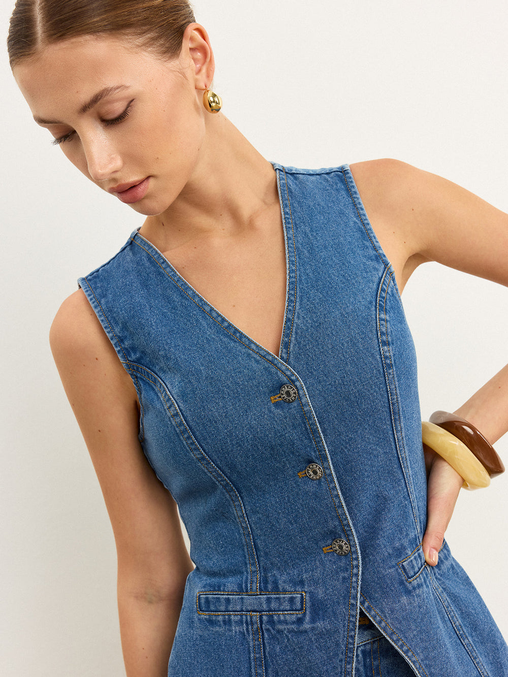 Ensemble Jupe en Jean sans Manches