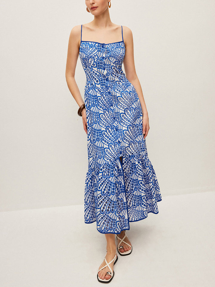 Robe en jean à broderie