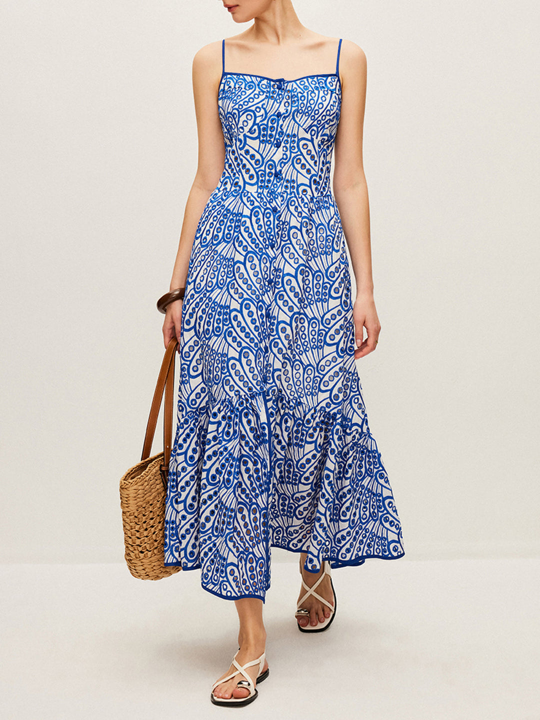 Robe en jean à broderie