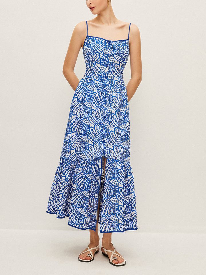 Robe en jean à broderie
