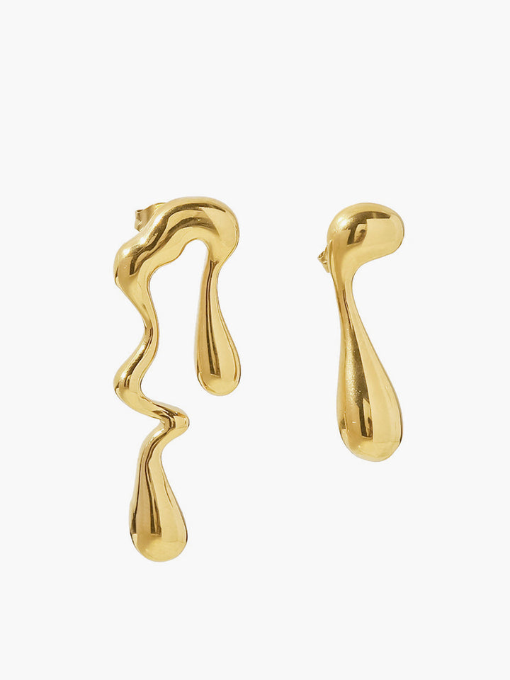 Boucles d'oreilles asymétriques en forme de goutte d'eau