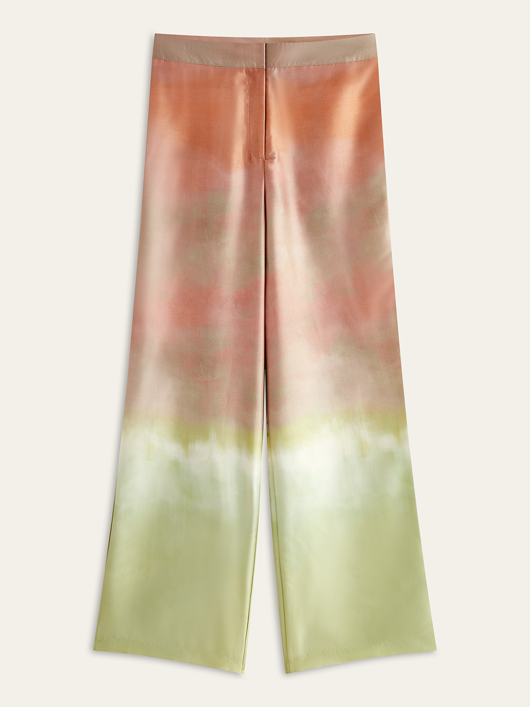 Pantalon Ceinture Mi-Haute Dégradé de Couleur