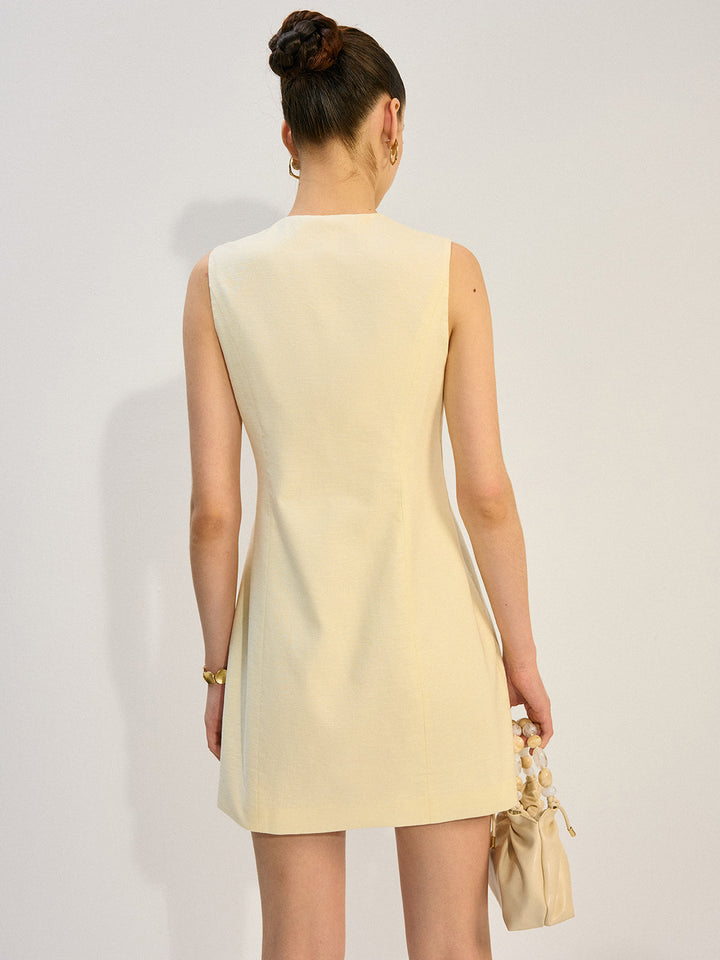 Robe Mini Boutonnée Devant