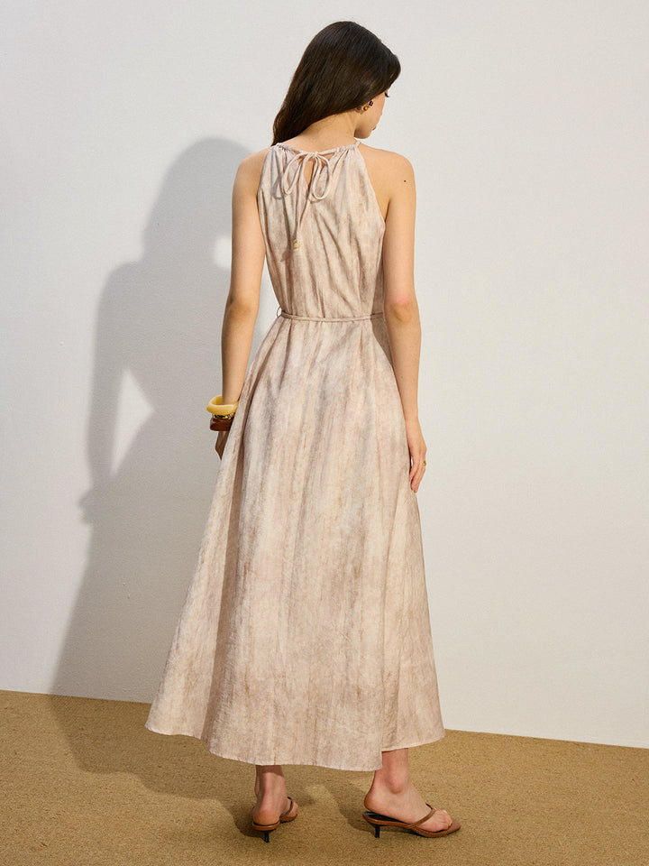 Robe Maxi Ceinturée à Poches