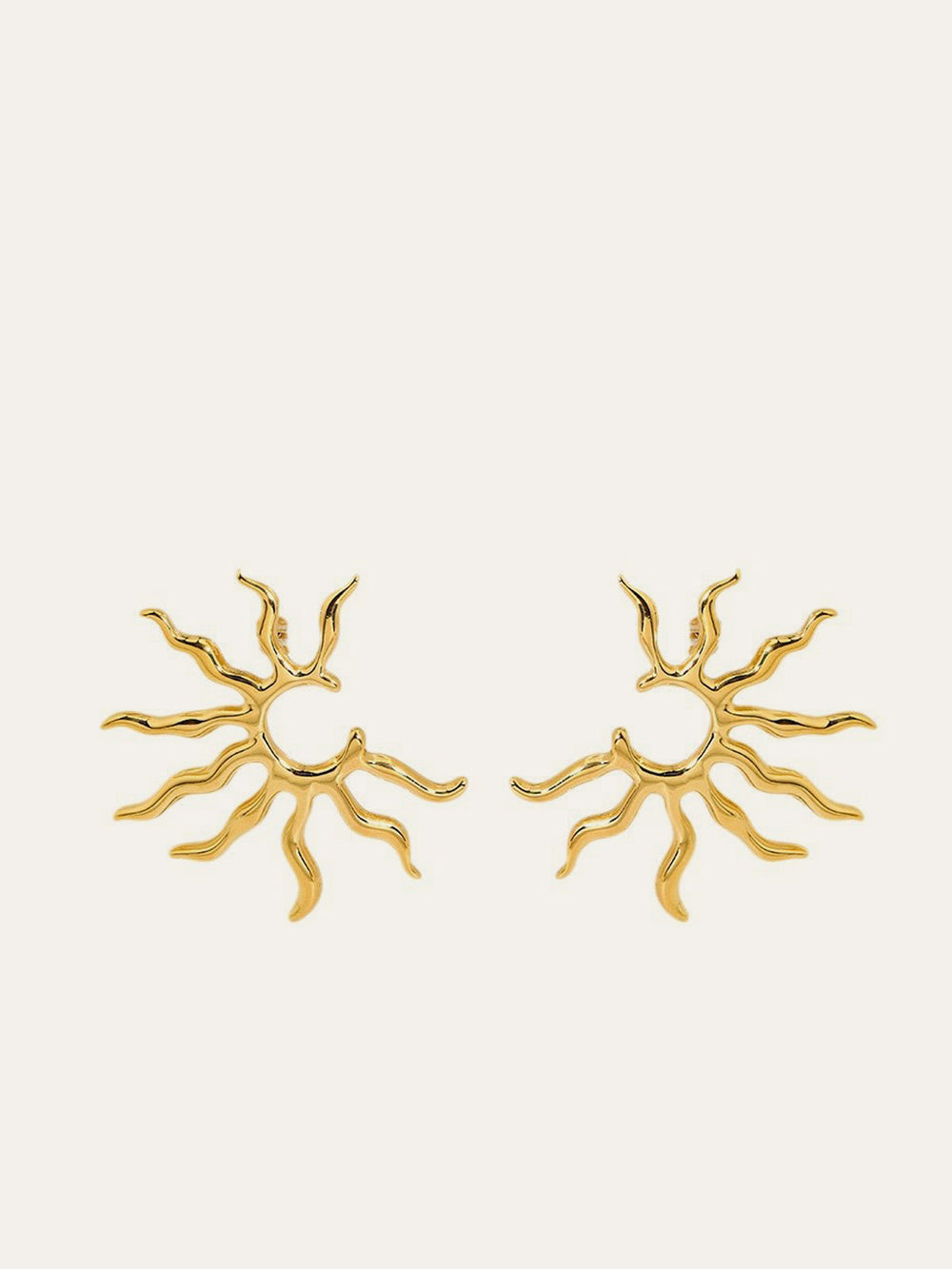 Boucles d'oreilles à clous dorées Sunburst