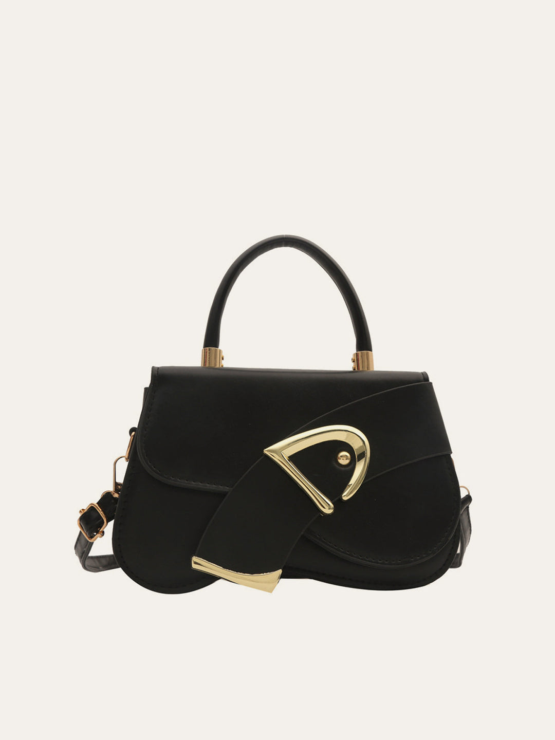 Sac Satchel à Détails de Boucle Géométrique