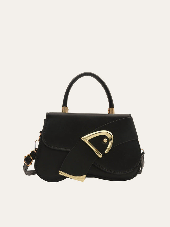 Sac Satchel à Détails de Boucle Géométrique