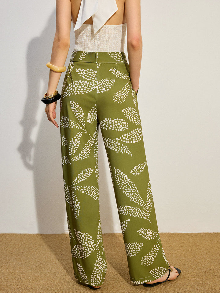 Pantalon Mince Mi-Taille Imprimé