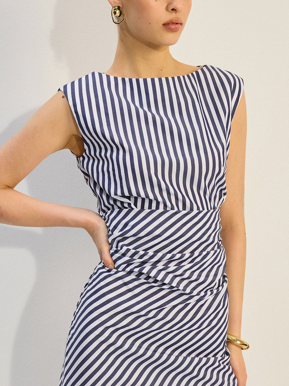 Mini Robe à Ruchés Rayée