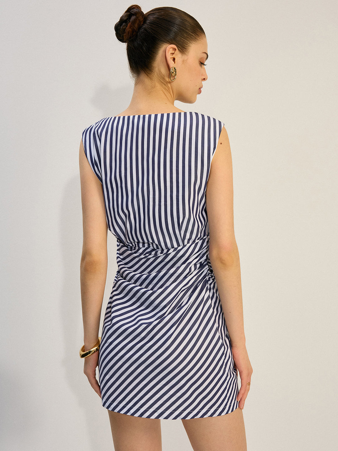 Mini Robe à Ruchés Rayée