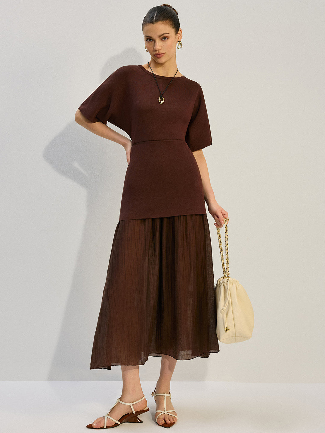 Robe Longue à Décolleté Transparent