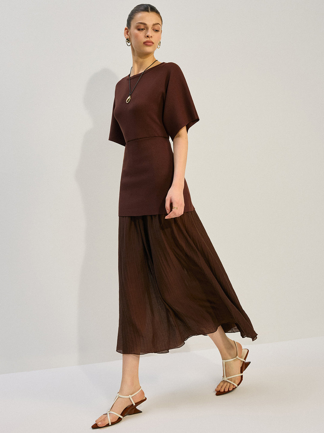 Robe Longue à Décolleté Transparent