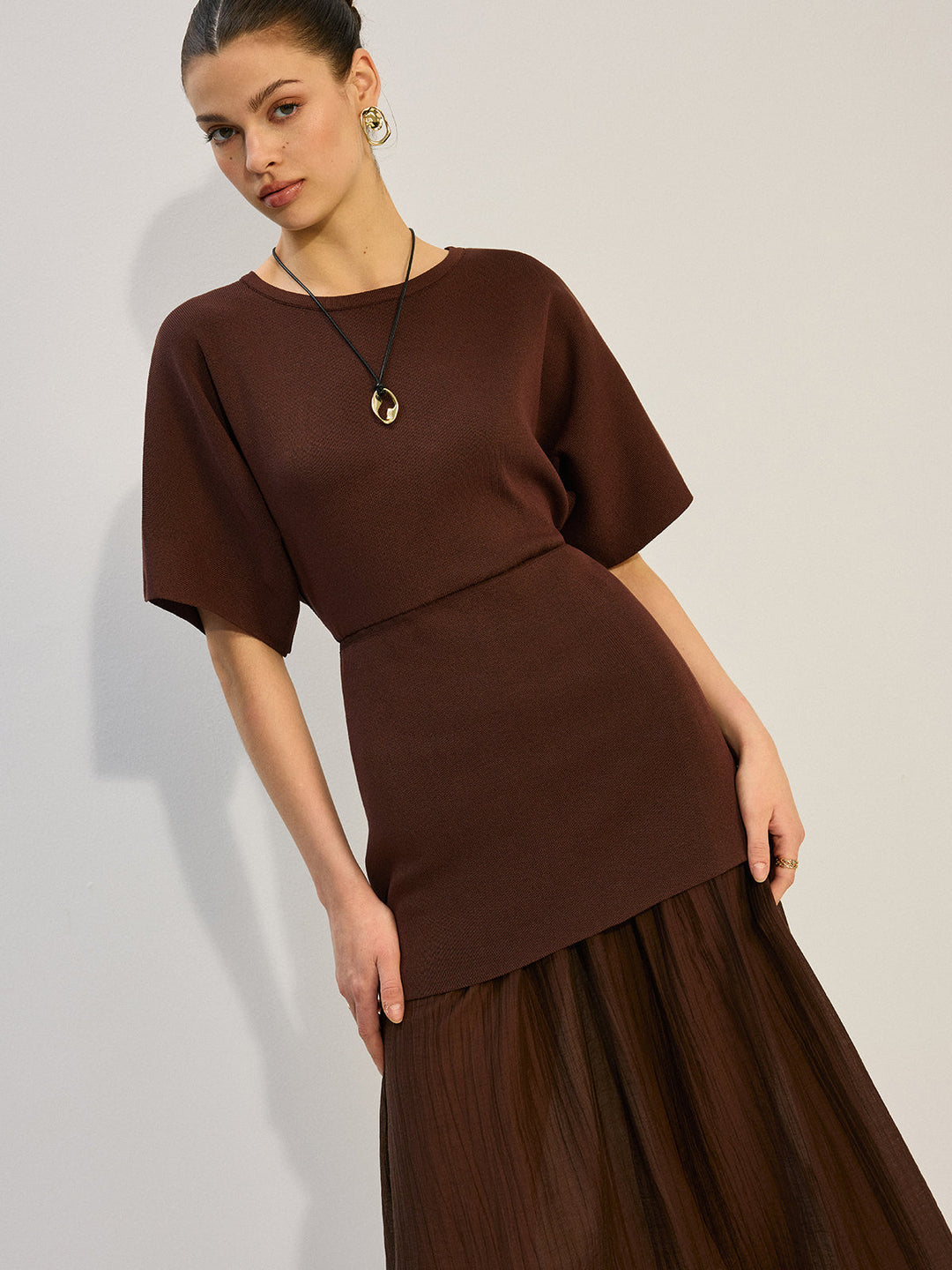 Robe Longue à Décolleté Transparent