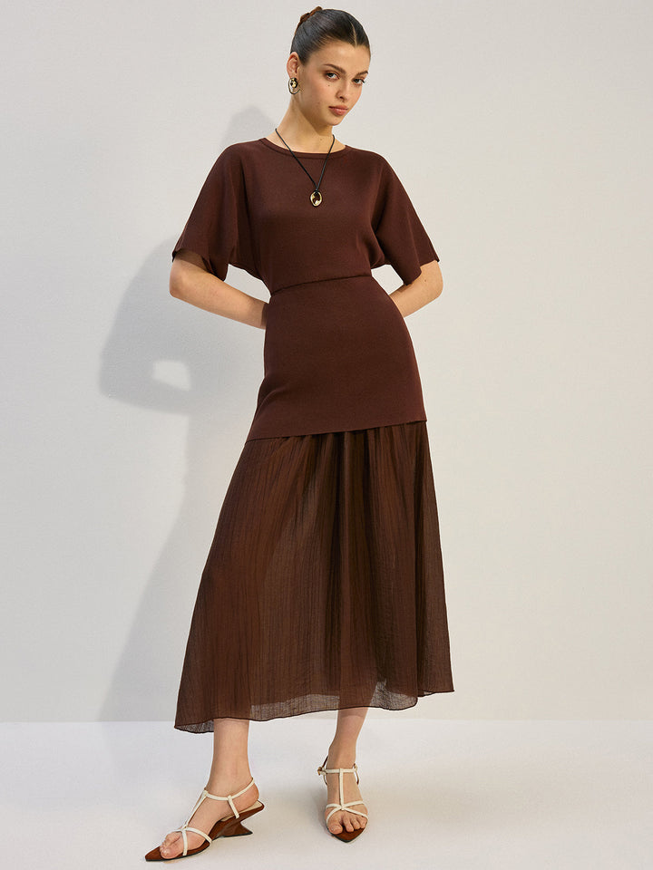 Robe Longue à Décolleté Transparent