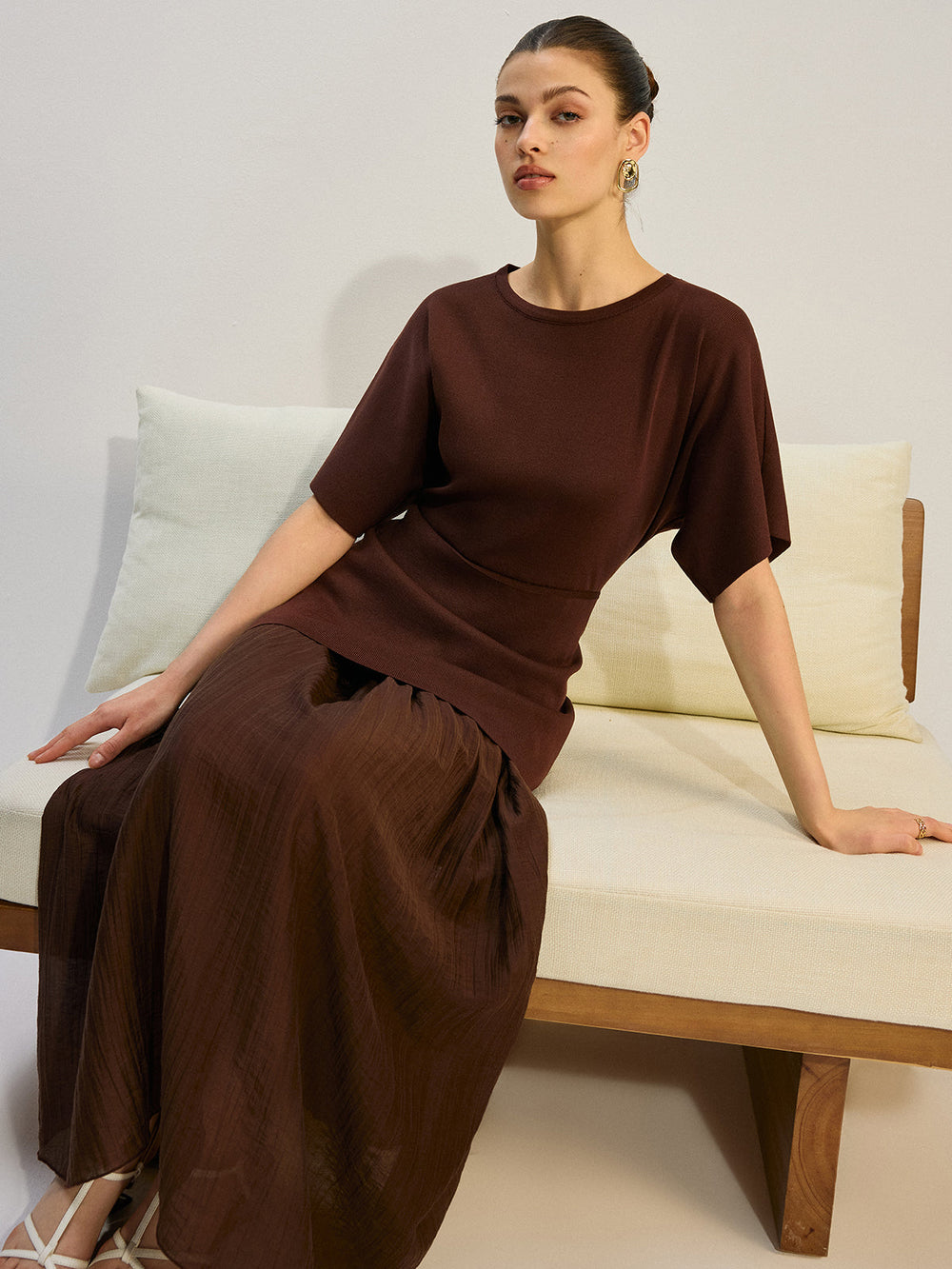 Robe Longue à Décolleté Transparent