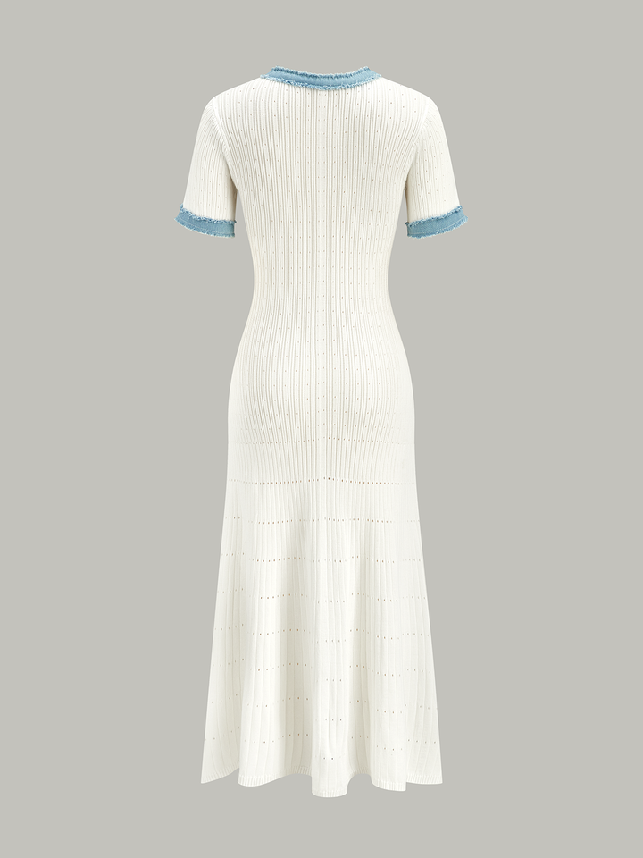 Robe mi-longue en tricot ajustée