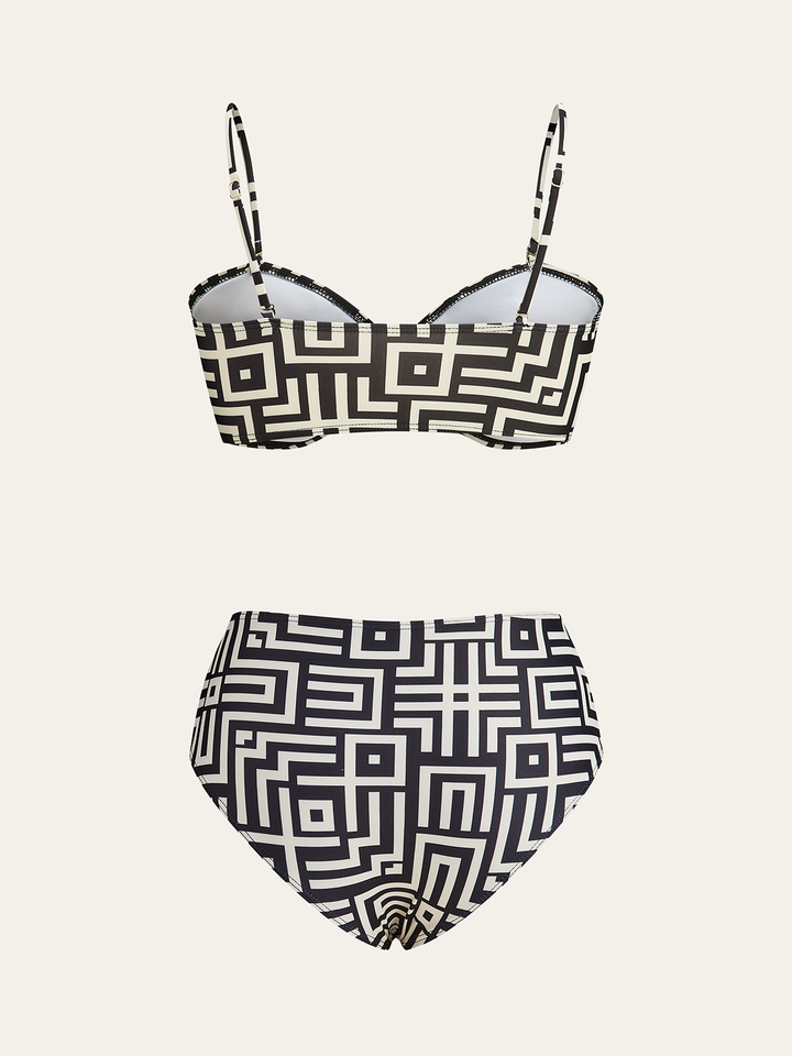 Ensemble Bikini à Imprimé Géométrique