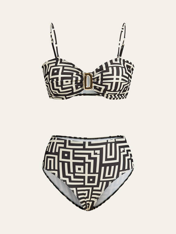 Ensemble Bikini à Imprimé Géométrique