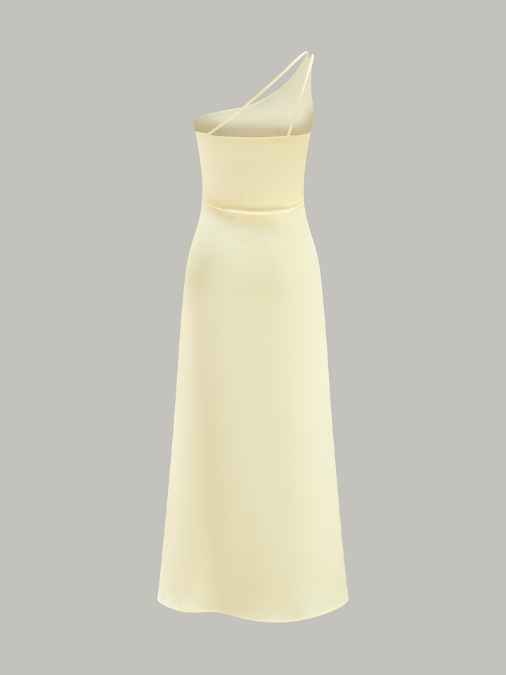 Robe Mi-longue Asymétrique à Une Épaule